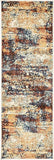 Mystic Collection Abstract Rustic Vintage Brick Red Runner Rug