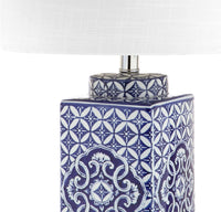 Choi 23" Chinoiserie LED Table Lamp Blue/White