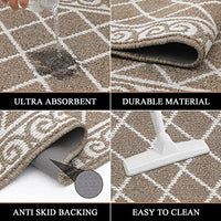 Sets of 2, Decoration Rubber Backing Non-Slip Absorbent