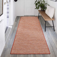 Sundance Collection Reversible Indoor & Outdoor Solid Design Runner Rug, Red/Orange