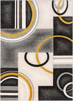 Good Vibes Belle Gold Modern Abstract Geometric 3D Textured  Area Rug