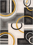 Good Vibes Belle Gold Modern Abstract Geometric 3D Textured  Area Rug