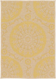 Botanical Collection Floral Abstract Transitional Indoor Outdoor Flatweave Yellow Area Rug