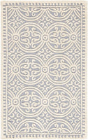 Handcrafted Geometric Silver Ivory Premium Wool Soft Area Rug