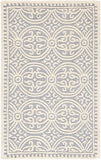 Handcrafted Geometric Silver Ivory Premium Wool Soft Area Rug