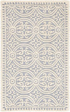 Handcrafted Geometric Silver Ivory Premium Wool Soft Area Rug