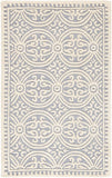 Handcrafted Geometric Light Blue Ivory Premium Wool Soft Area Rug