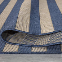 Jardin Indoor/Outdoor Stripe Rug, Navy Ivory