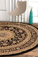Medallion Black Oriental Area Rug