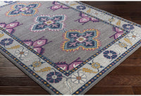 Dark Blue and Teal Updated Traditional Soft Area Rug