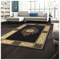 Floral Medallion Midnight Blue Area Rug