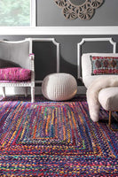 Hand Braided Blue Soft Area Rugs