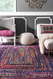 Hand Braided Blue Soft Area Rugs