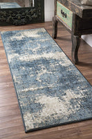 Vintage Distressed Blue Soft Area Rug