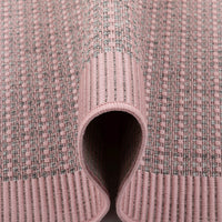 Medusa Odin Solid & Striped Border Indoor/Outdoor Blush Flatweave
