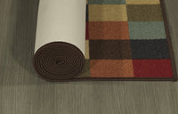 Checks Design Multi-color Area Rug Non-Slip/ No Skid