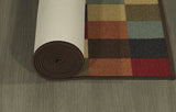 Checks Design Multi-color Area Rug Non-Slip/ No Skid