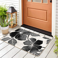 Floral Area Rug - Non Slip Large Flower Carpet for Indoor Soft Area Rugs