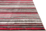 Modern Distressed Geo Stripes Red Area Rug
