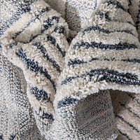 Brer Light Blue Abstract Geometric Tribal Area Rug
