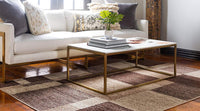 Warm Toned Checkered Beige Light Brown Area Rugs