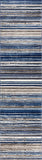 Amba Signature Modern Distressed Geo Stripes Blue Area Rug
