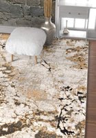 Splash Gold Grey Modern Vintage  Abstract Soft Plush Area Rug