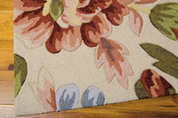 Floral Area Rug Ivory Green Soft Area Rug