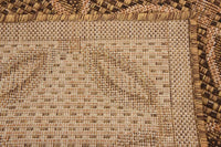 Trellis Geometric Border Indoor/ Outdoor Flat Weave Light Brown/ Brown