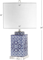 Choi 23" Chinoiserie LED Table Lamp Blue/White