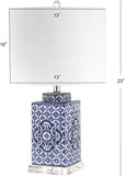 Choi 23" Chinoiserie LED Table Lamp Blue/White