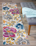 Floral Multi-color Gray Yellow Fuchsia Area Rugs