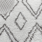 Beni Moroccan Style Diamond Shag Ivory/Dark Gray Soft Area Rug