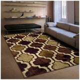 Modern Trellis Coffee Soft Area Rug