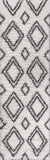 Beni Moroccan Style Diamond Shag Ivory/Dark Gray Soft Area Rug