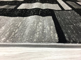 Gray/Grey Black Abstract Area Rug