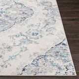 Antioch Traditional Medallion Area Rug Navy/White
