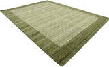 Contemporary Bordered Soft Light Green Area Rug