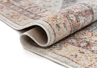 Vera Vintage Grey Tribal Diamond Medallion Pattern Area Rug