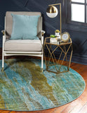 Bright Abstract Torquoise Soft Area Rug
