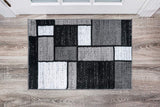 Box Pattern Gray/Grey Black White Area Rug