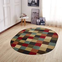 Checks Design Multi-color Area Rug Non-Slip/ No Skid