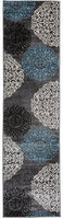 Gray Blue Large Floral Area Rug