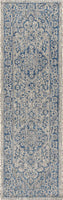 Rozetta Boho Medallion Textured Weave Indoor/Outdoor Gray/Navy Area Rug