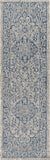 Rozetta Boho Medallion Textured Weave Indoor/Outdoor Gray/Navy Area Rug