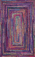 Hand Braided Blue Soft Area Rugs