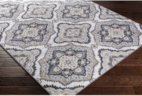 Demask Floral Selena Soft Area Rug, Gray
