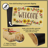 Home Natural Coir Doormat, Indoor/Outdoor, 18x30, Checkers Welcome