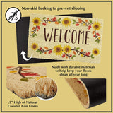 Home Natural Coir Doormat, Indoor/Outdoor, 18x30, Checkers Welcome