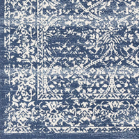 Preston Damask Floral Navy Soft Area Rug